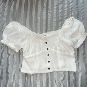 White cropped blouse